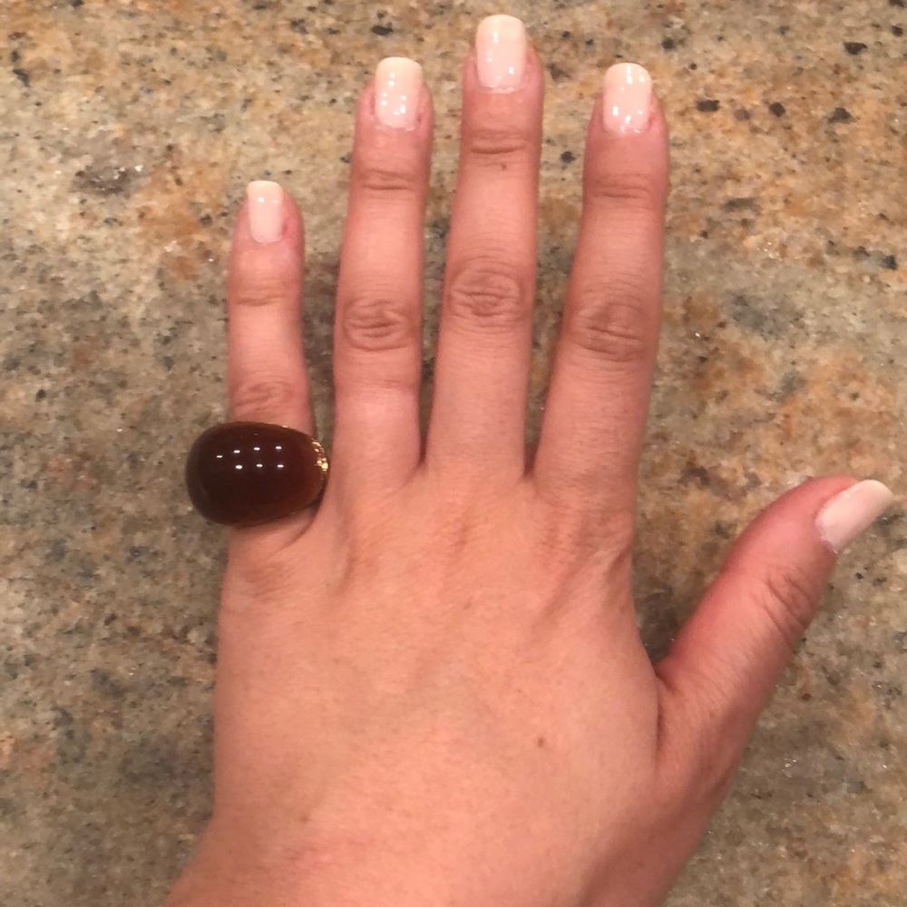 Women’s gold and burgundy cocktail ring